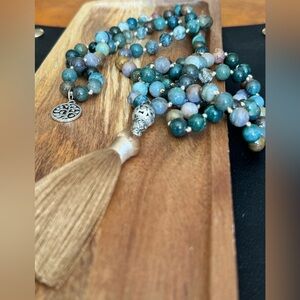 NWOT Beaded Mala Necklace with Tassel